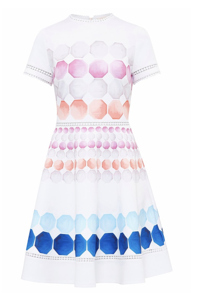 Ted Baker Myley Marina Mosaic Trim Skater dress