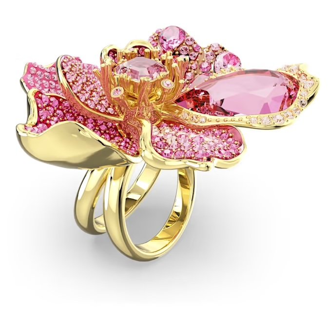 florere-cocktail-ring--pavé--flower--pink--gold-tone-plated-swarovski-5650565.jpeg