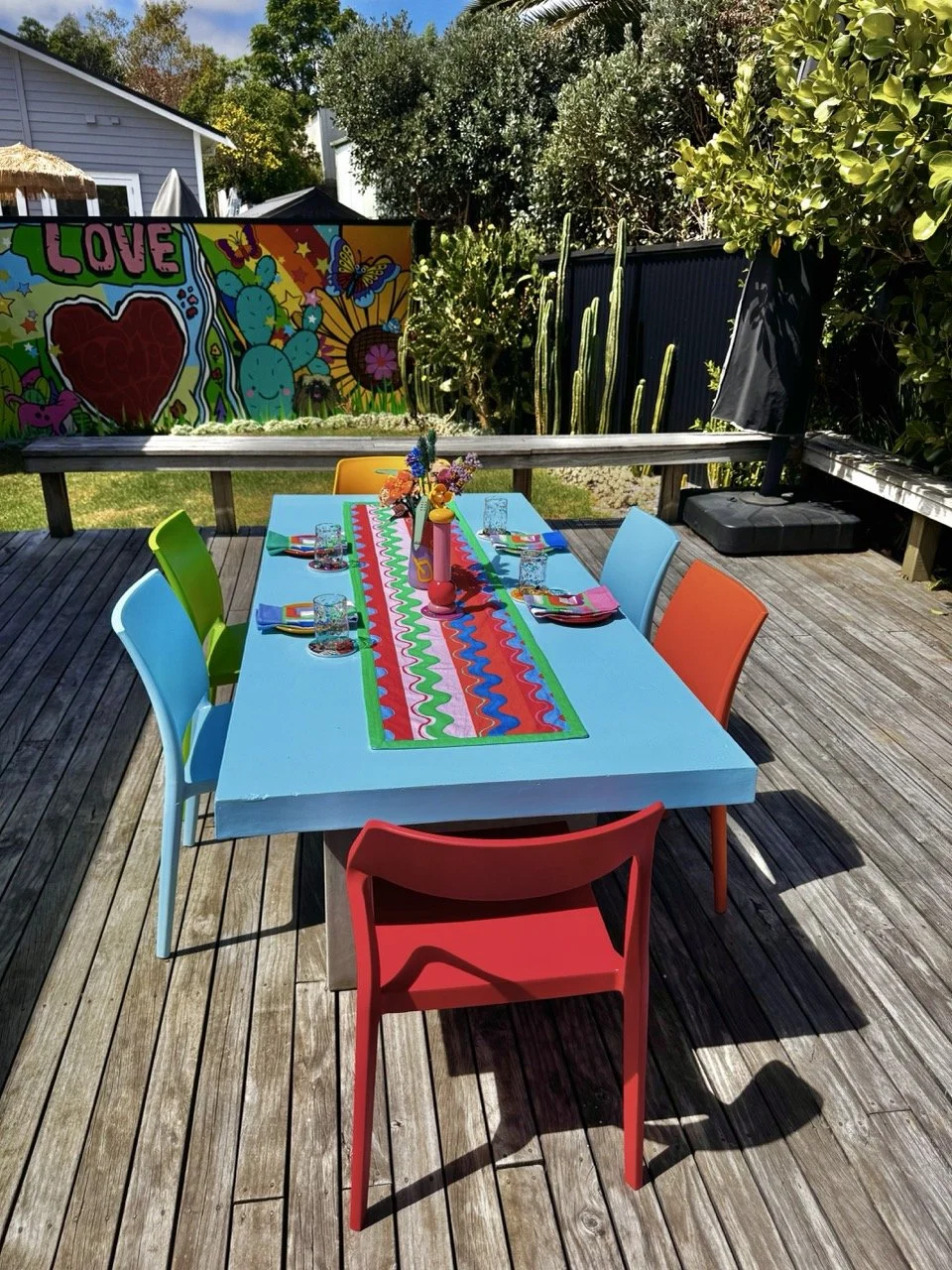 DIY concrete outdoor table makeover