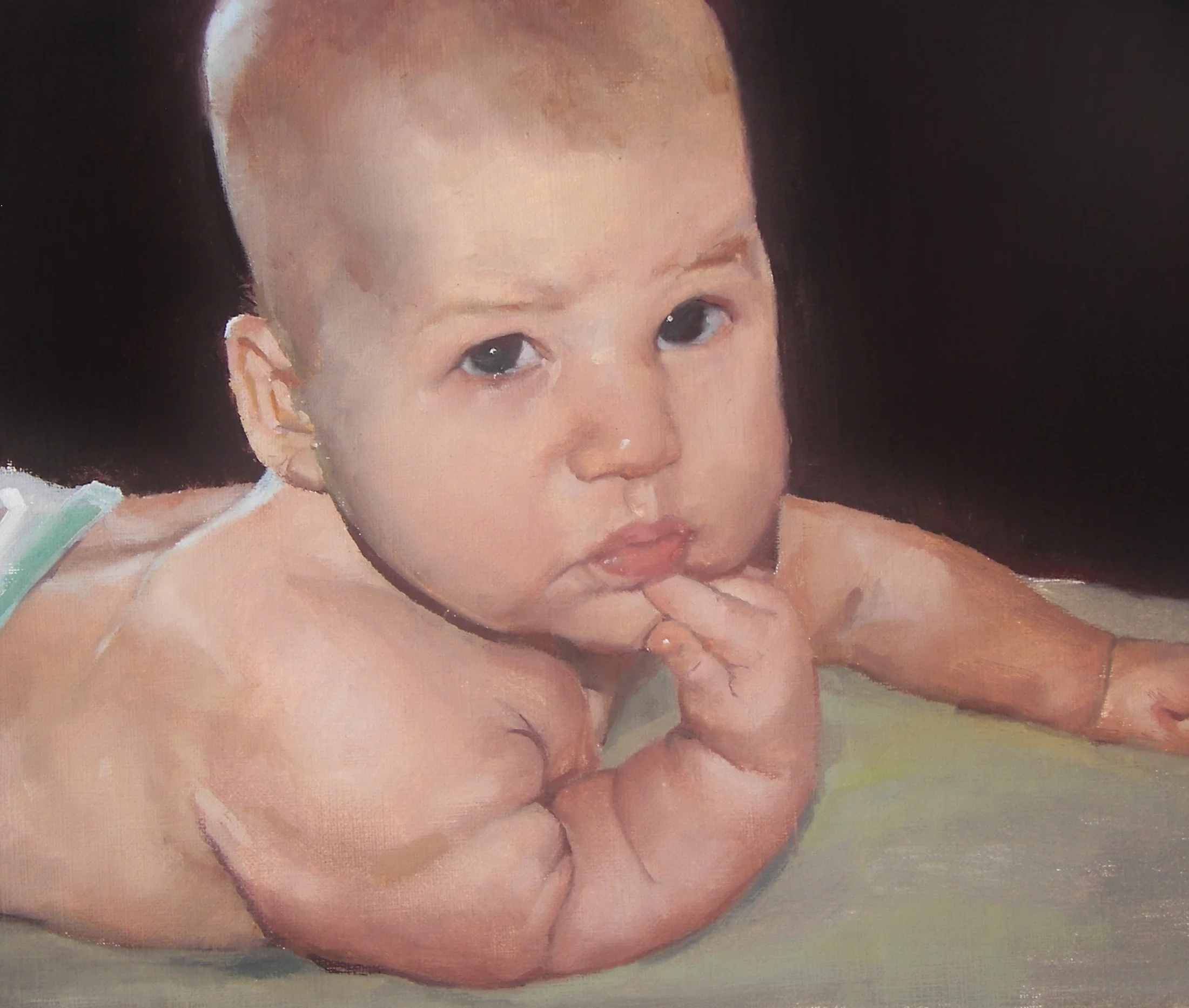 Ulstad Baby, Child Oil Painting by Kris Finch 2013