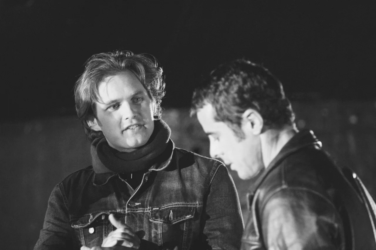 Martin Wilson and actor Marcus Graham on the set of SBS and Showtime Telemovie "Roll".