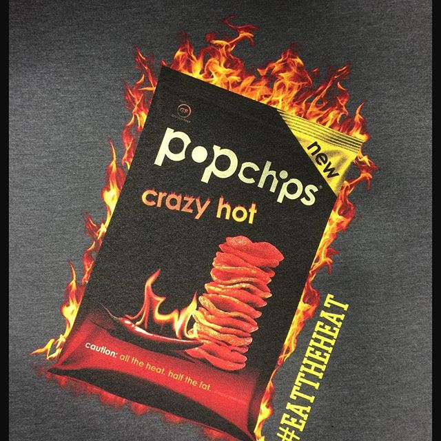 Gotta bring the heat. Major detail on this @popchips print we did #printing #screenprinting #merch #orlando #nashville #letswork #spicy #chips