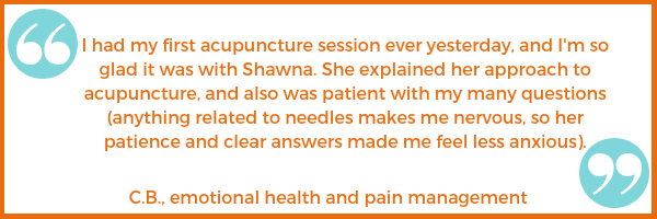 new patient testimonial C.B. Shawna Seth, L.Ac. acupuncture San Francisco Oakland