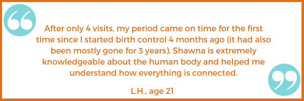 period testimonial L.H. Shawna Seth, L.Ac. acupuncture San Francisco
