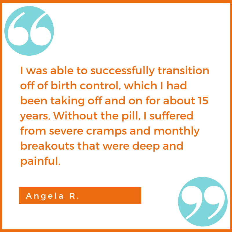 birth control testimonial Angela R. Shawna Seth, L.Ac. acupuncture San Francisco