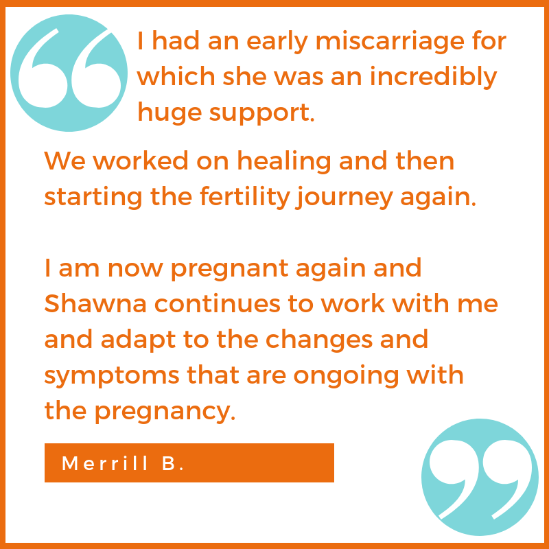 pregnancy miscarriage fertility testimonial Merrill B. Shawna Seth, L.Ac. acupuncture San Francisco