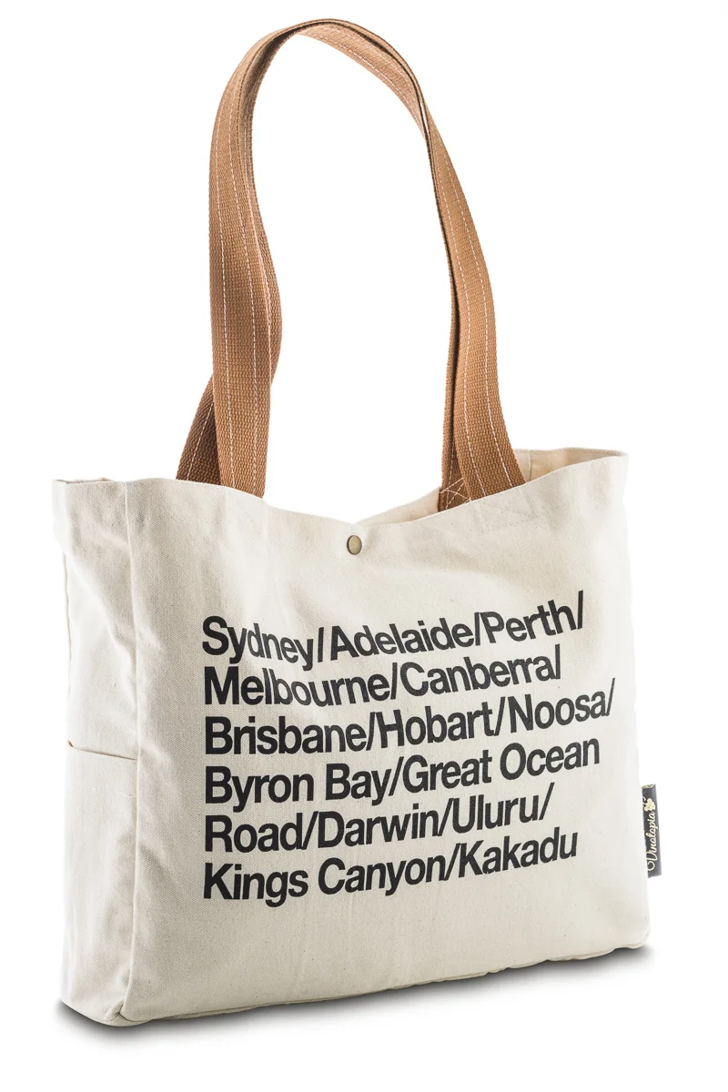Australia Landmarks Tote Bag – Canvas Travel Tote Featuring Sydney