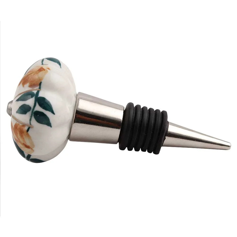Sunburnt Olive Ceramic Bottle Stopper - side view