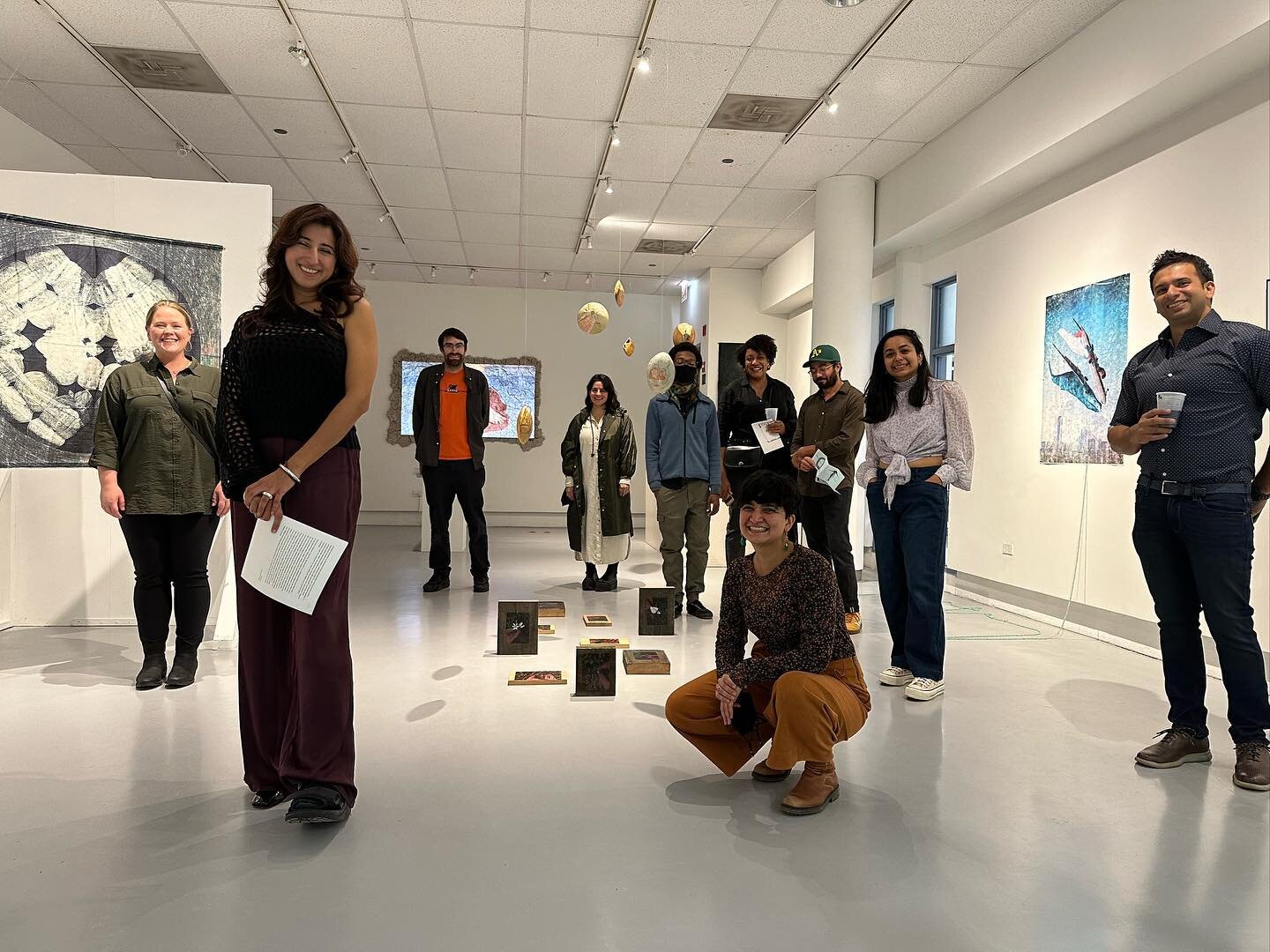 Thank you all for coming for the opening of Where She Comes From curated by @pia_singh9 with works by 
@fewfalax @nehapuridhir @ashwinibhat @janhavi_khemka 
The exhibition is open until 28th October @neiu_fineartscentergallery.

Installing the show a