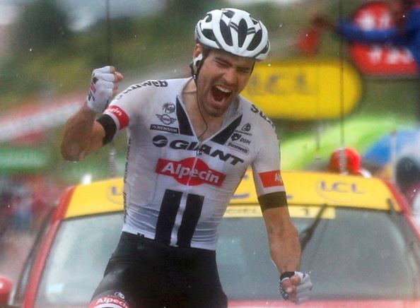 Tom Domoulin of Giant-Alpecin took the Queen stage of the Tour de France in Andorra