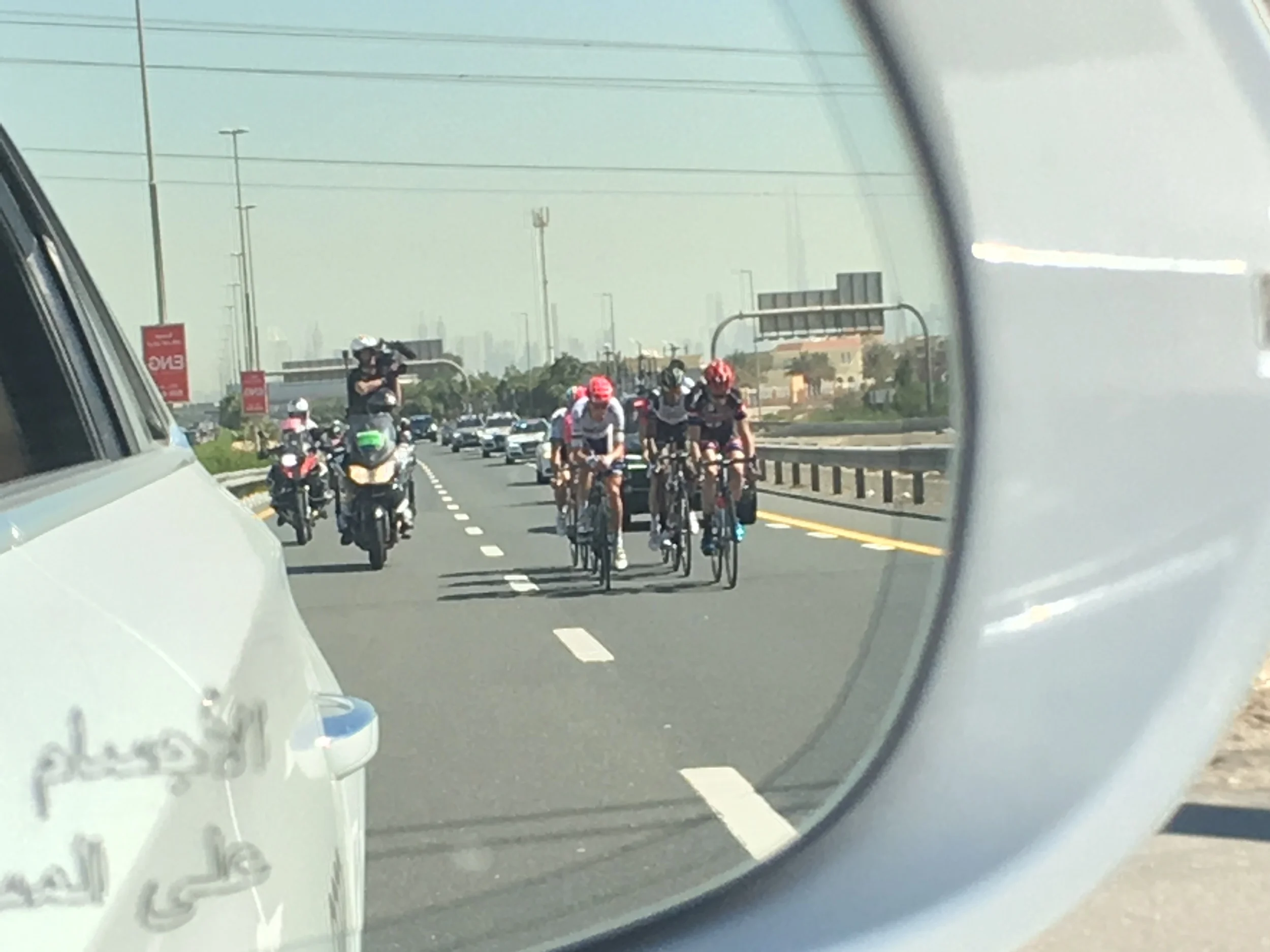 Much of the final stage was viewed via the wing mirror
