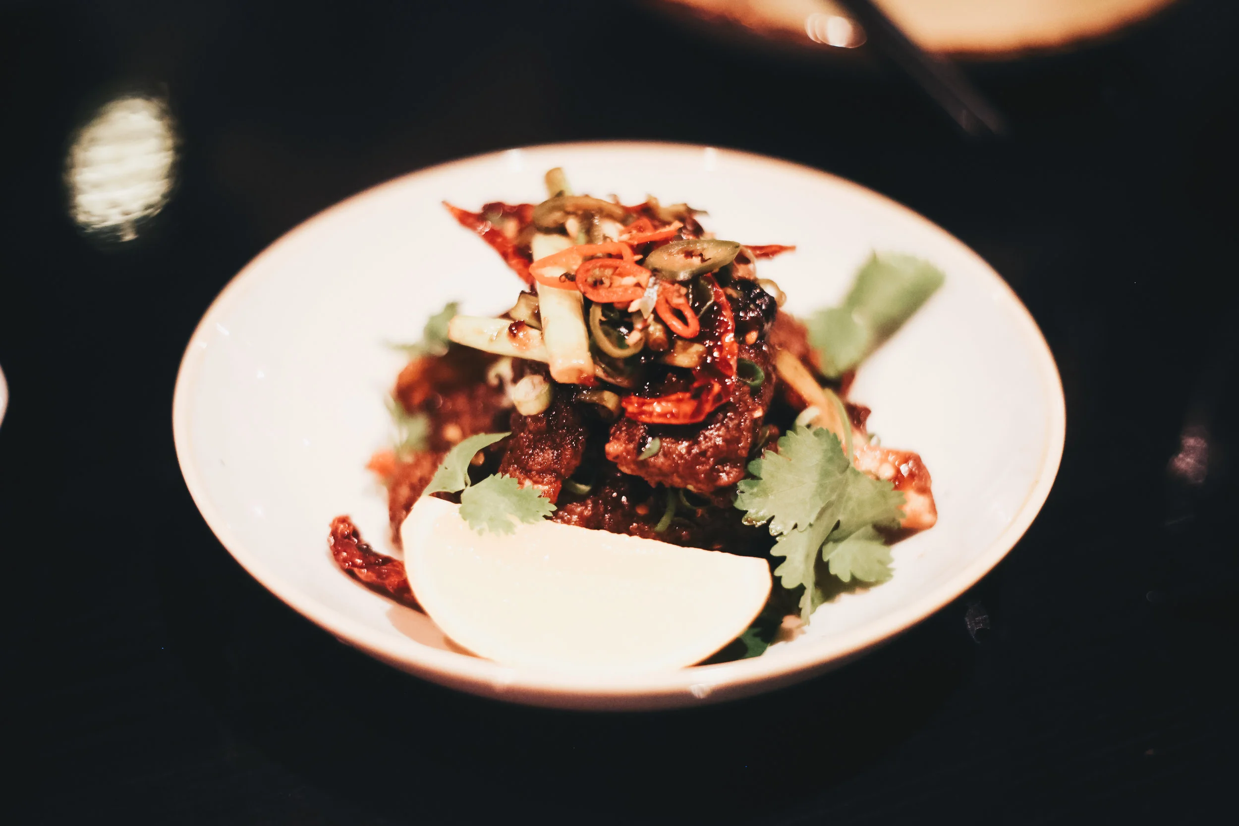 Wok fried lamb ribs with black bean & shallot