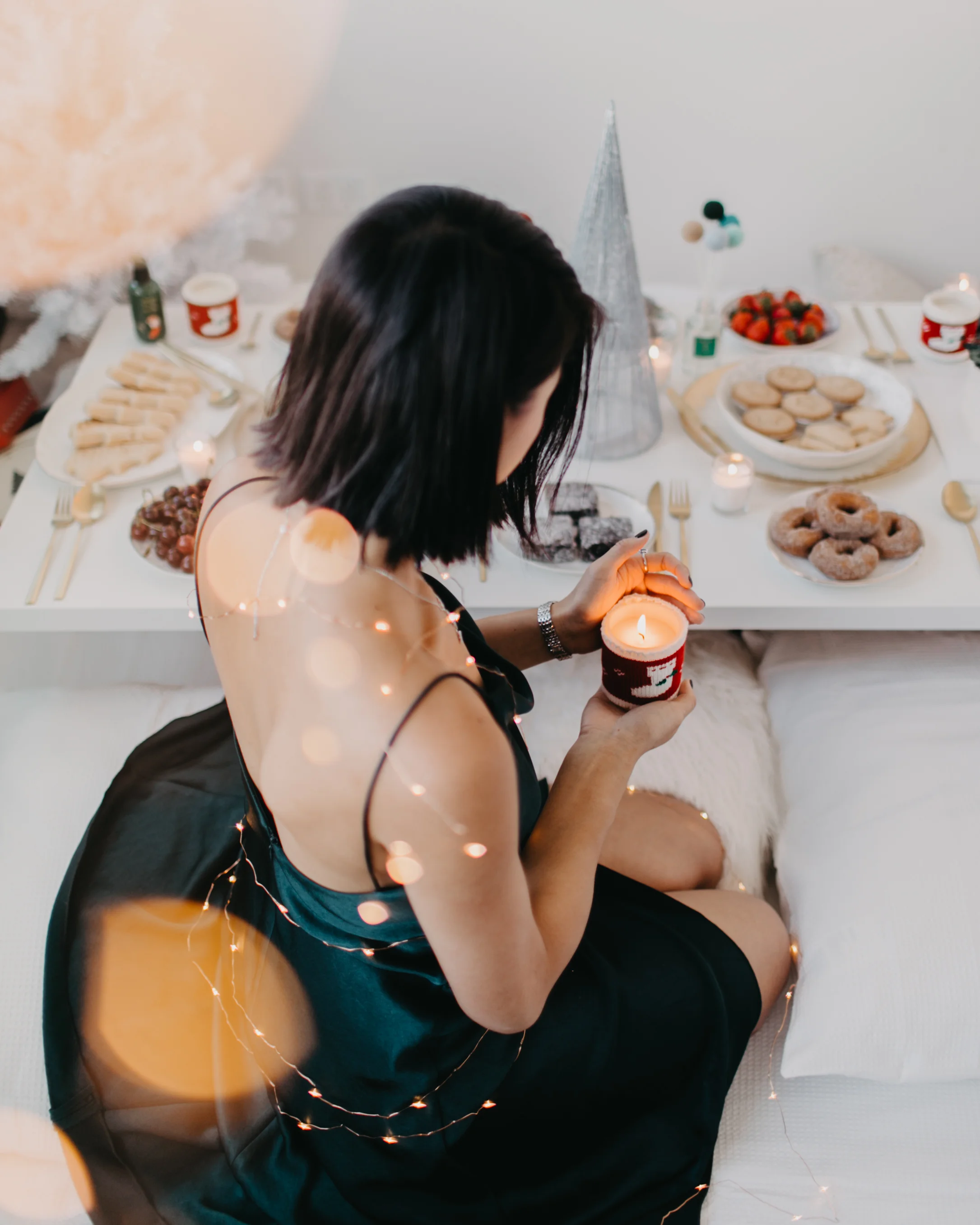Dreaming of Santa Scented Candle. Festive, limited-edition holiday candle in a Soapy Musk scent.