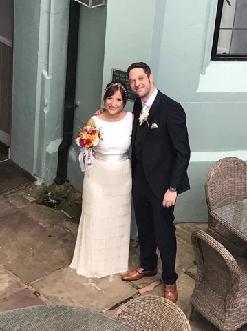 Jen and David on their wedding day at Brighton's beautiful Hotel Du Vin