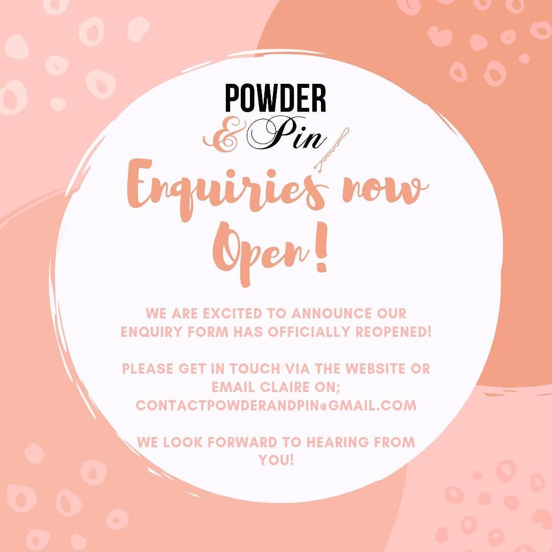 🙌 YAY 🙌
Our enquiry form is open again!! After a crazy couple of months getting back into the swing of things we're happy to be welcoming new enquiries again 💕 please get in touch with our stylist Claire for more information &amp; how to book your