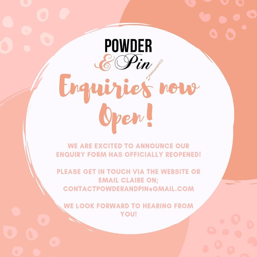 🙌 YAY 🙌
Our enquiry form is open again!! After a crazy couple of months getting back into the swing of things we're happy to be welcoming new enquiries again 💕 please get in touch with our stylist Claire for more information &amp; how to book your