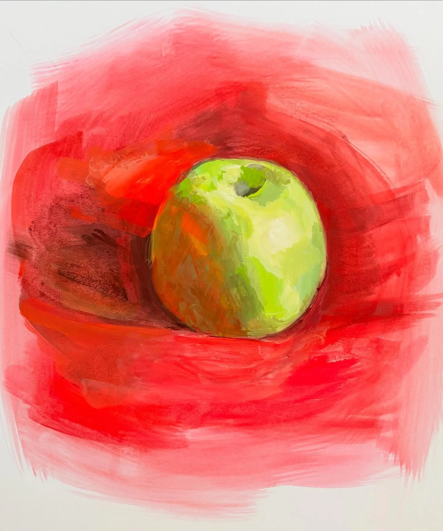 Student trying gouaches for the first time, so the task is simple, but juicy 😊

#gouache #stilllife #apple #artclasses #painting #paintinglesson