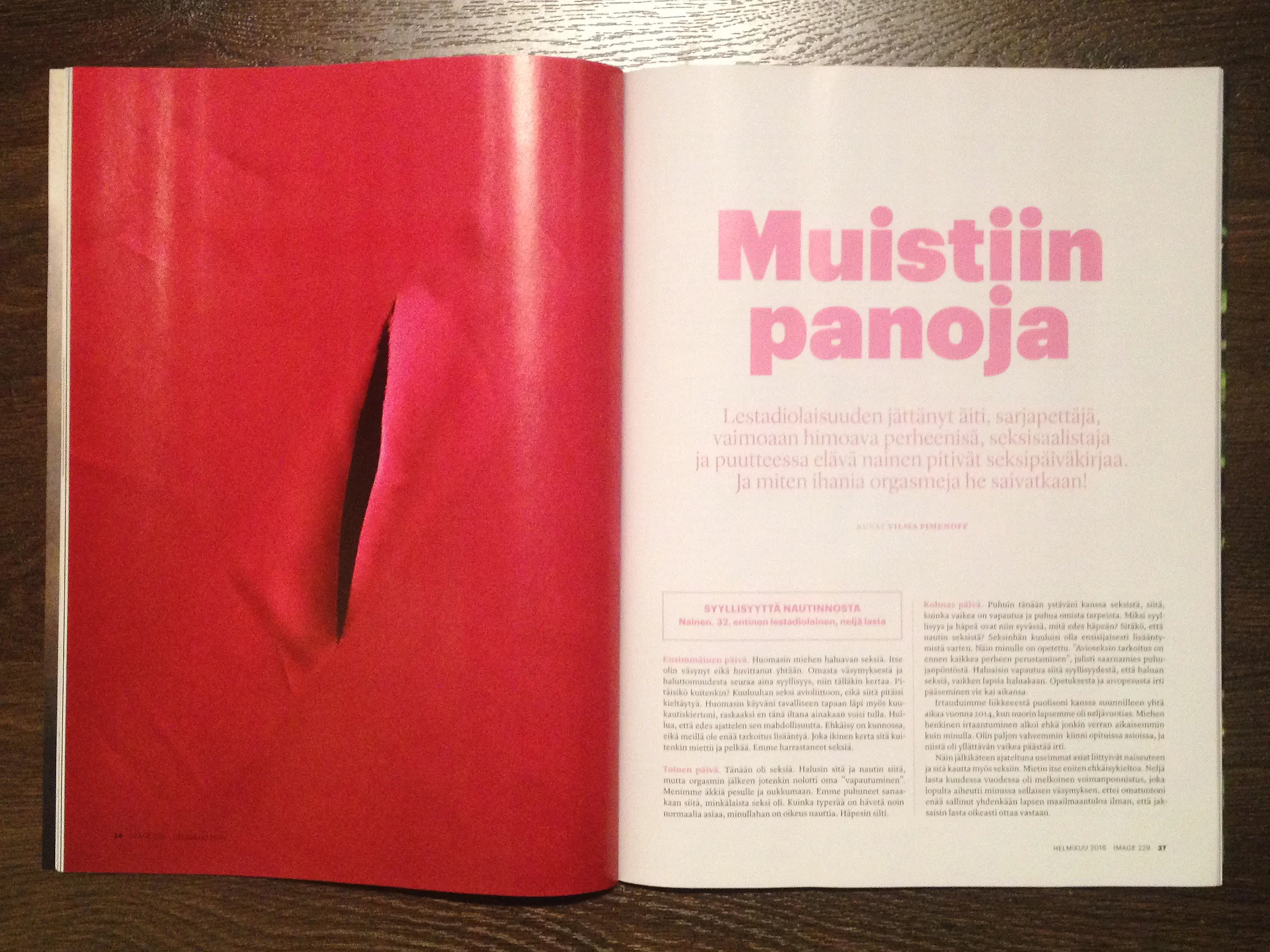 Jan 2016 Latest issue of the finnish magazine IMAGE is out, and it is the Big Sex Issue! Such an enjoyable commission! Thank you AD Anna-Mari Tenhunen