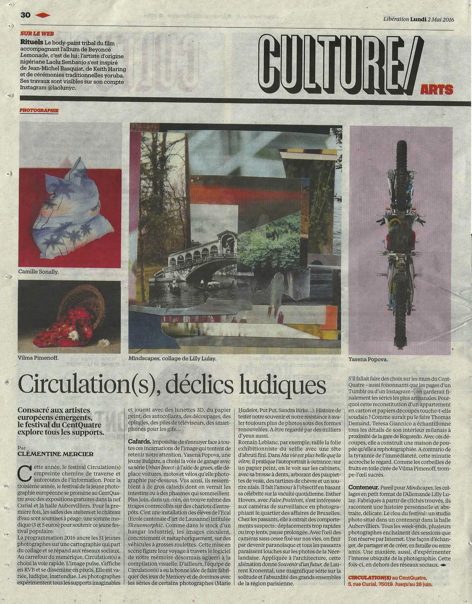 Liberation, Culture: Circulation(s) les delics ludiques. 2nd of May 2016 page: 30