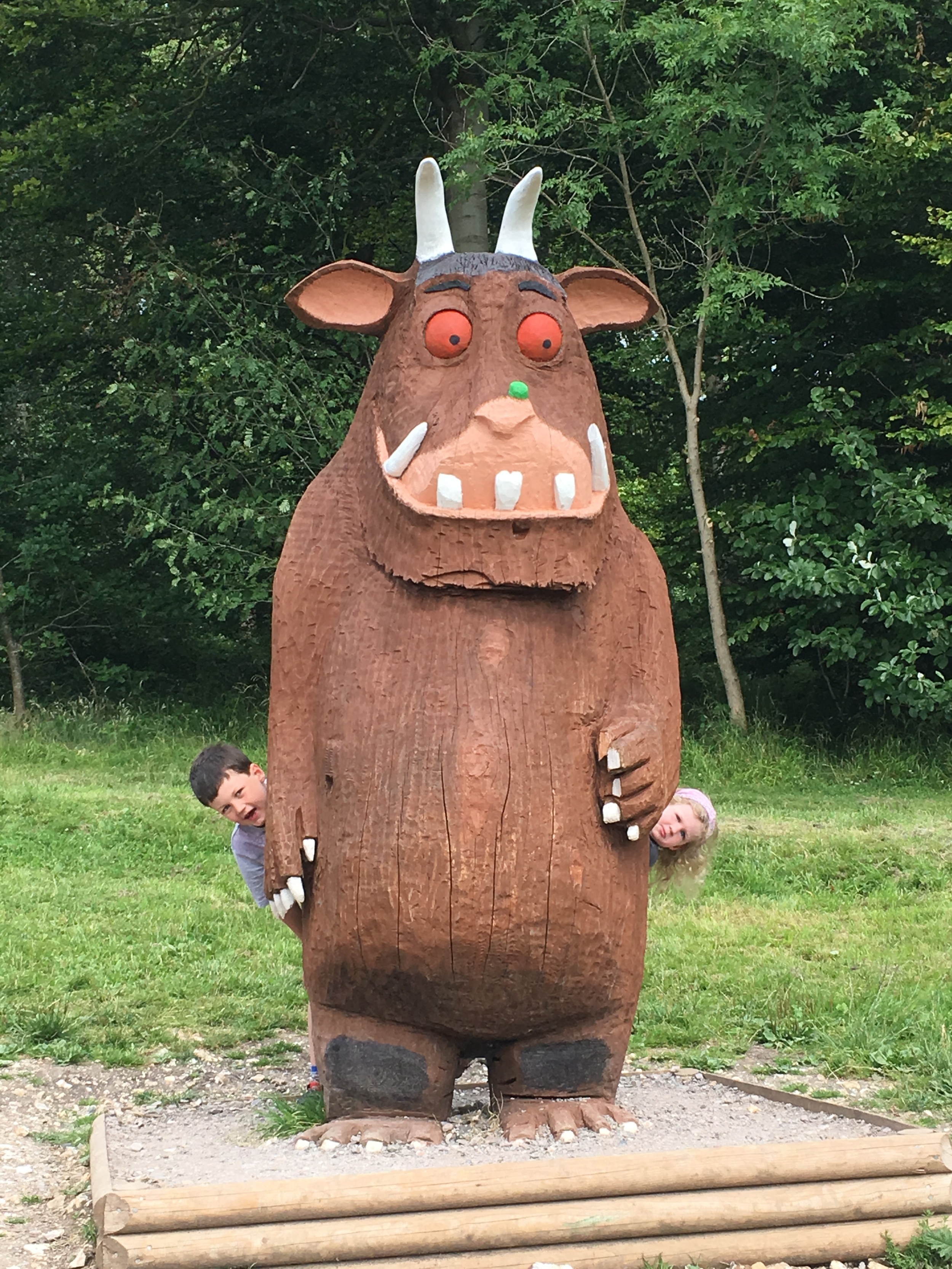 There's a sign requesting you don't climb on him, but quite frankly what else are those purple prickles for? No child can resist scaling a gruffalo.