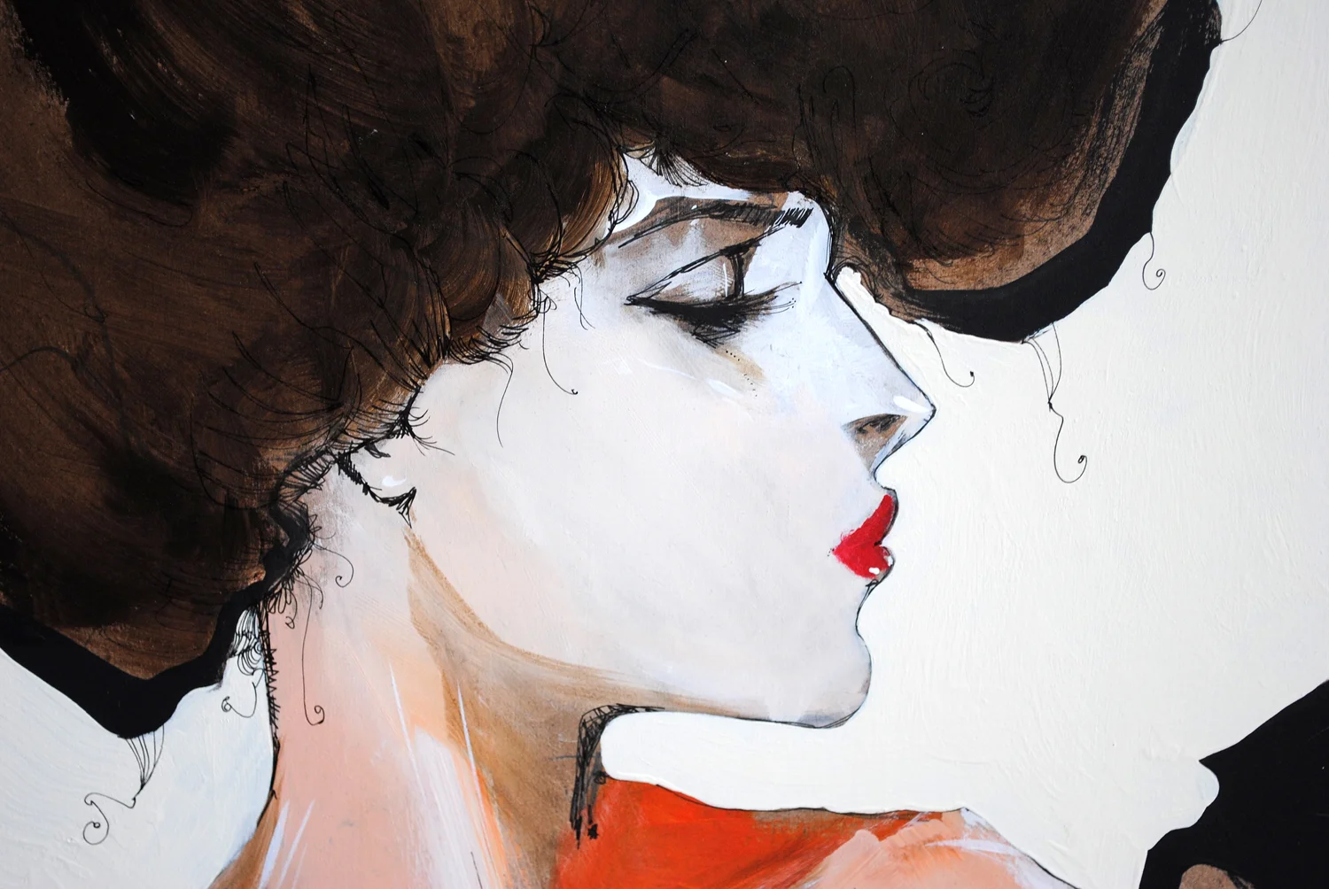 Close-up of woman face by Artist Cordell Cordaro