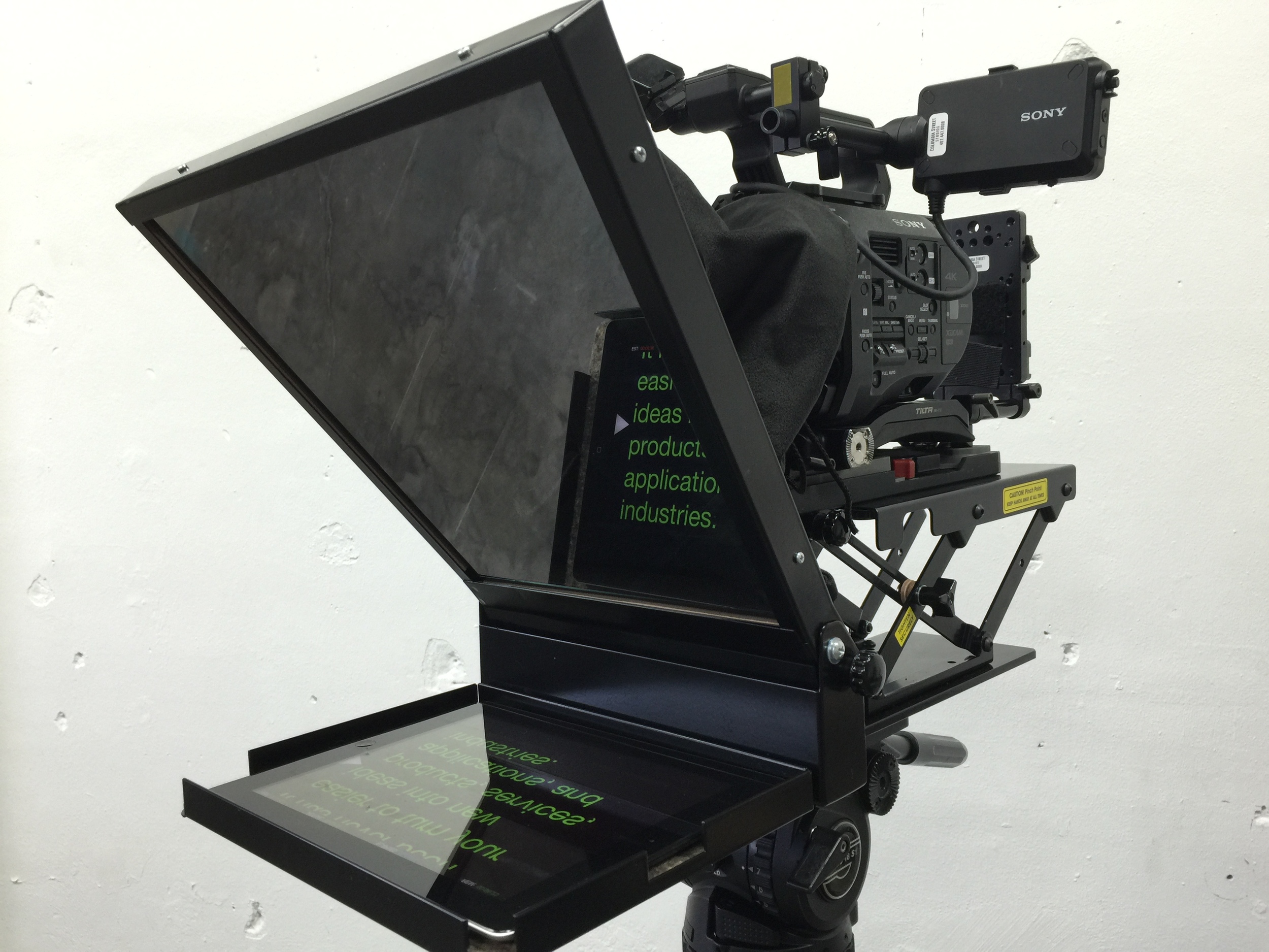 Sony FS7 with ipad teleprompter.