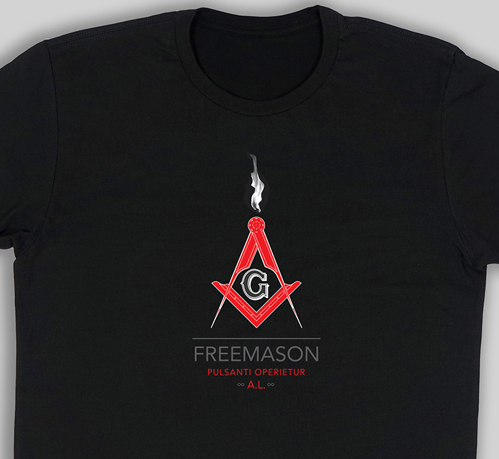 Pulsanti Operietur - To Him Who Knocks It Shall Be Opened Freemason Black Shirt