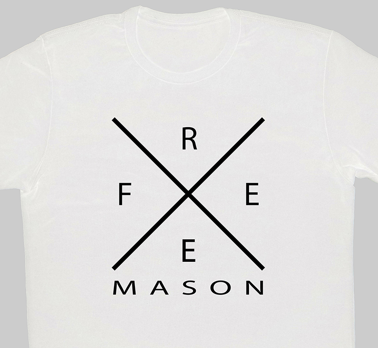 FREE MASON Cross Design White Shirt