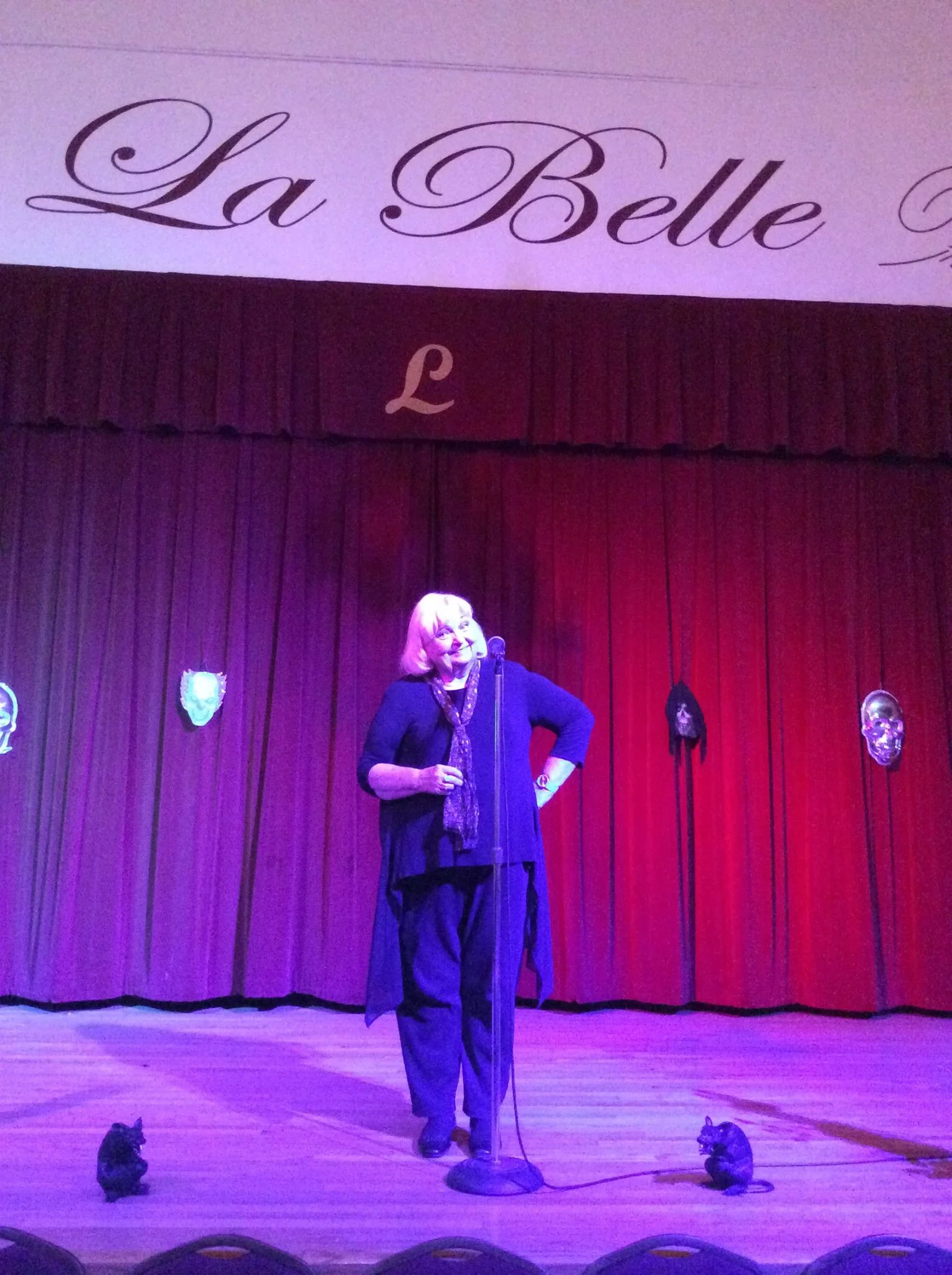 Suzi tells at the LaBelle Theater Haunted Stories Night