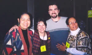 Lyn Ford, Tersi Bendinburg, Jason Burns, and Ilene Evans, Caribbean dinner at WV Storytelling Festival