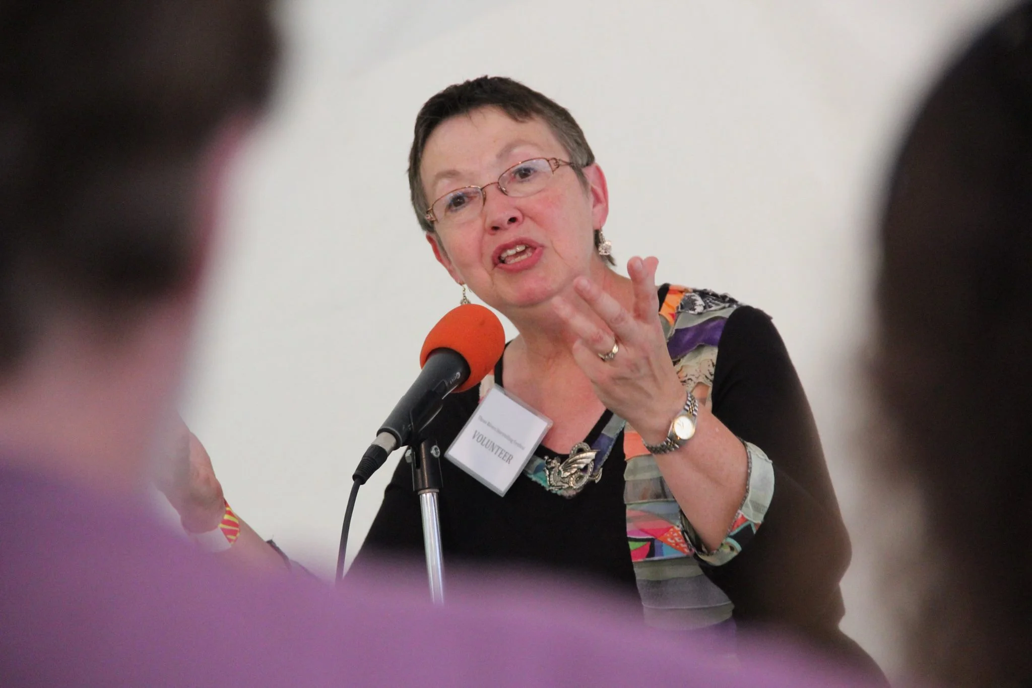 Judi Tarowsky tells at Three Rivers Storytelling Festival