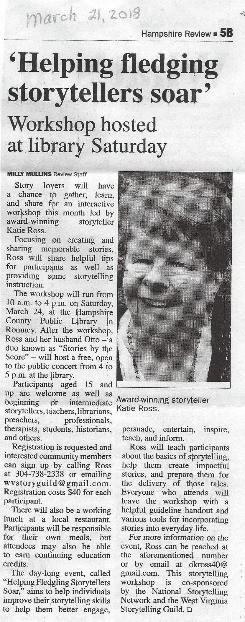 Media Coverage of Katie Ross's Workshop in Hampshire Review