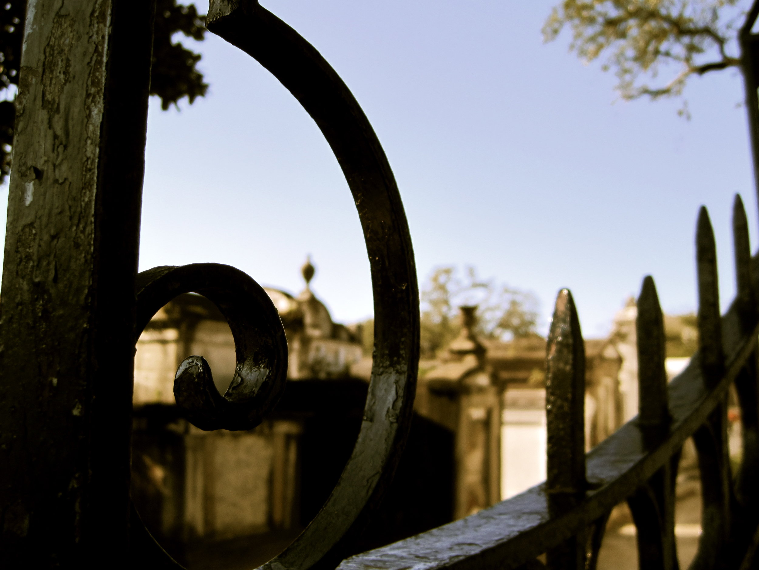 The famous above-ground tombstones.