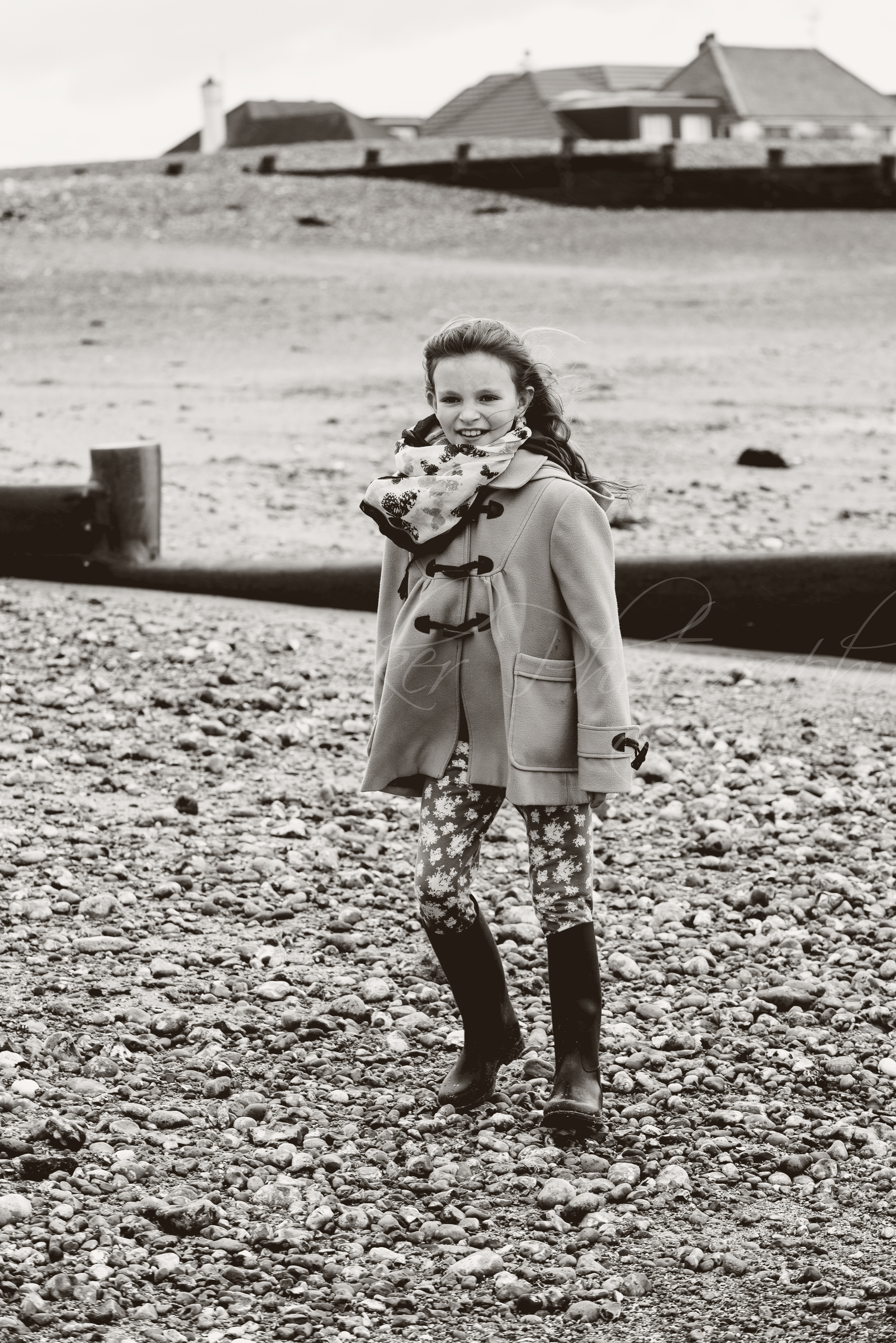 Child portrait, black and white, Ferring Sussex