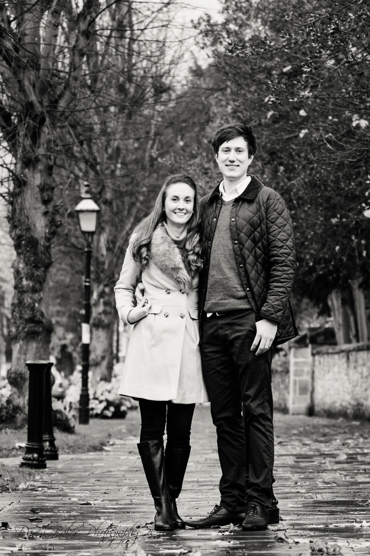 Black and white engagement shoot, Horsham Sussex