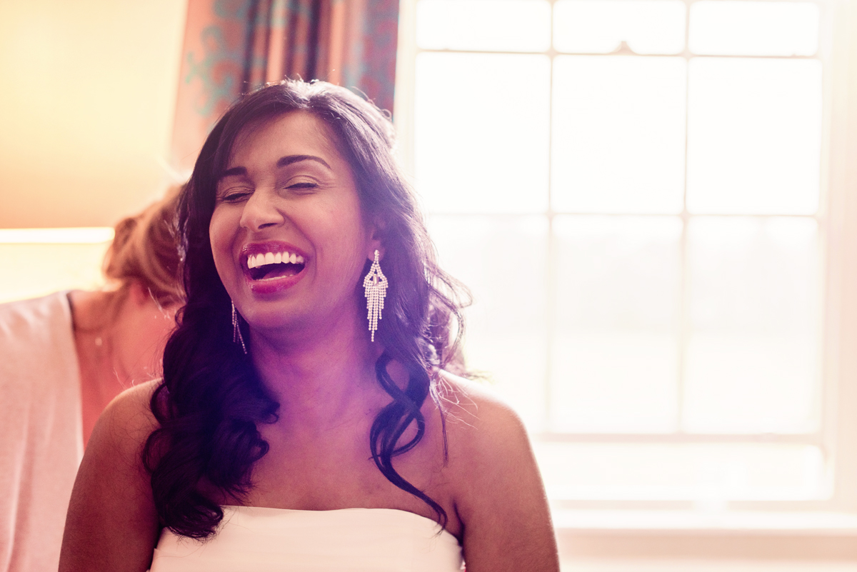 Laughing bride, wedding Windsor