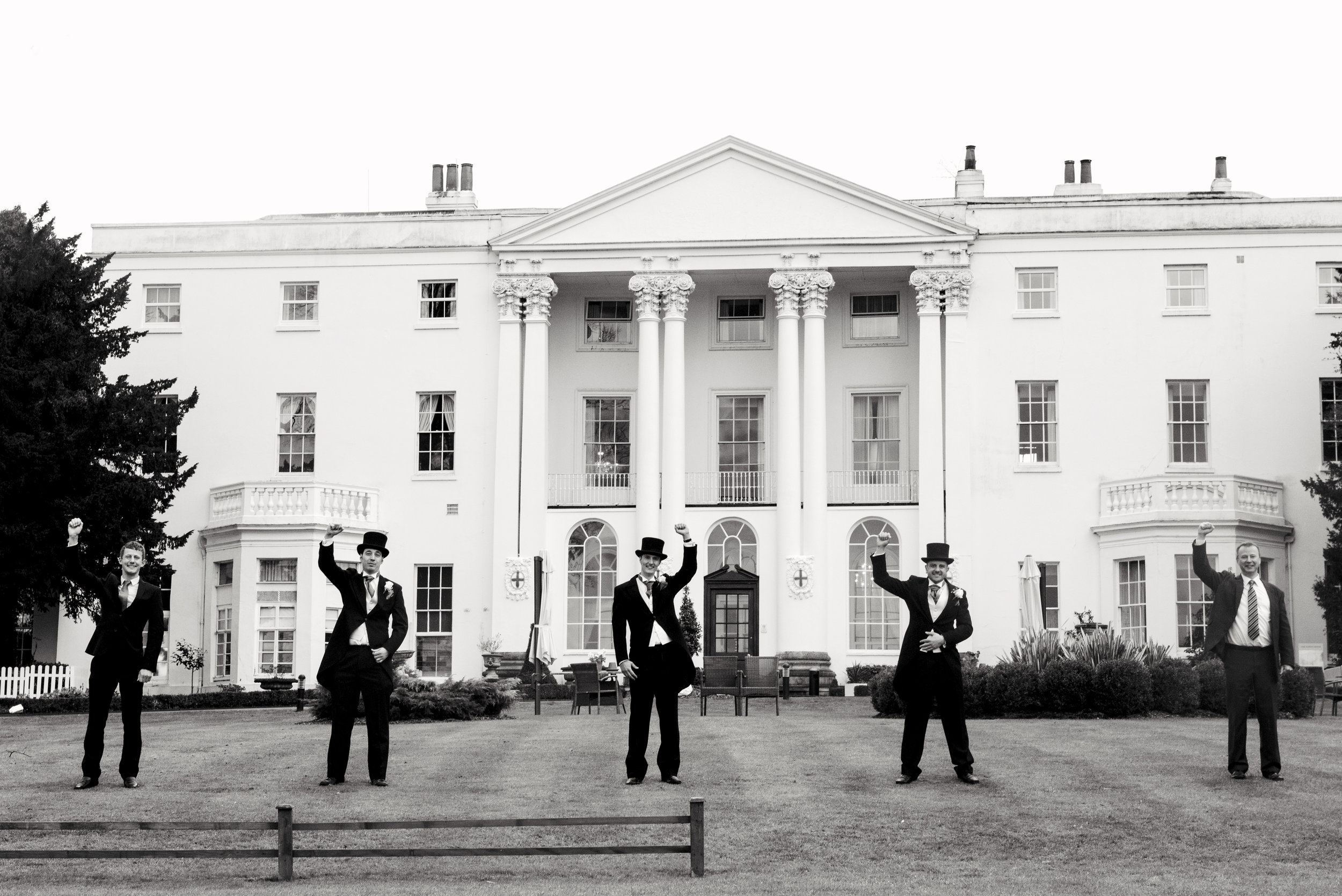 Wedding party, black and white, Windsor