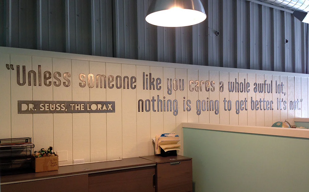  These letters form a quote almost 16 feet wide and two feet tall. 