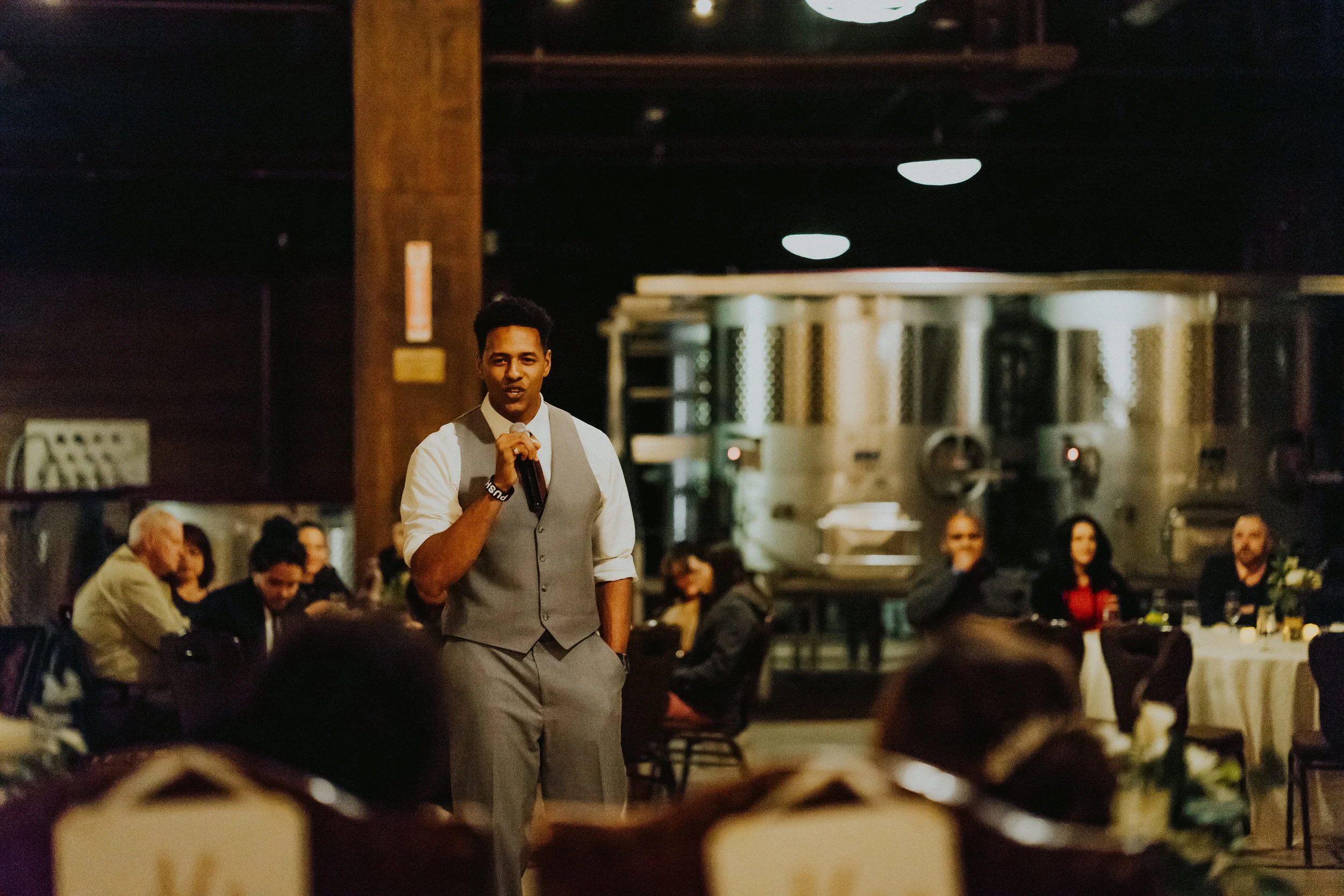 Groomsmen singing toast Seattle Wedding