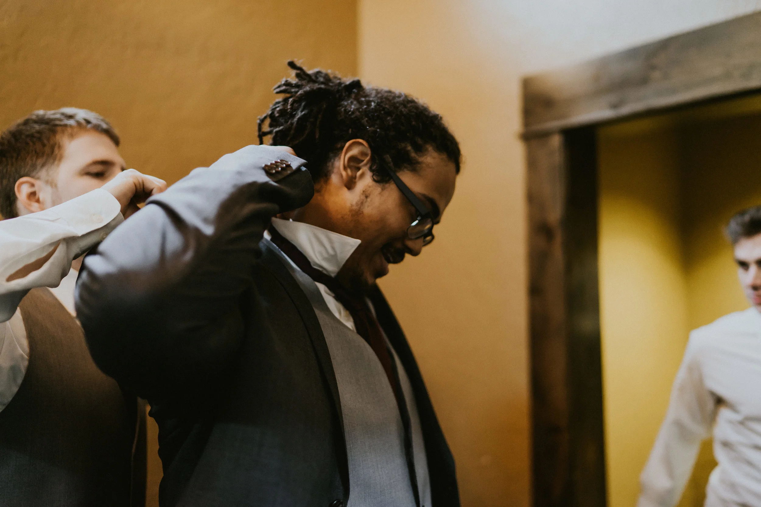Groom getting ready wedding photography