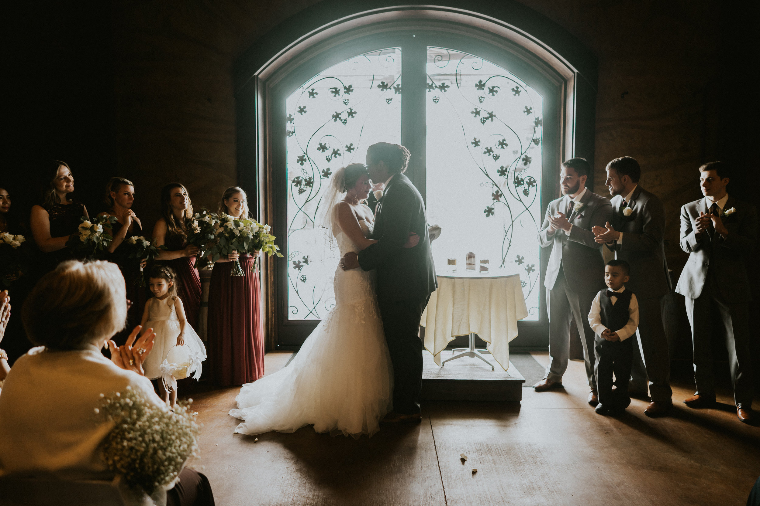 First kiss Seattle Wedding Photographer