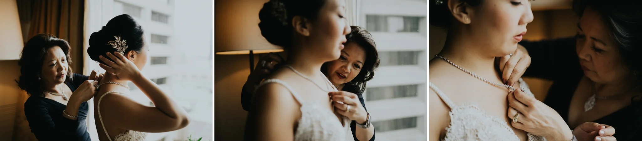 Mother getting ready Bride Daughter Seattle