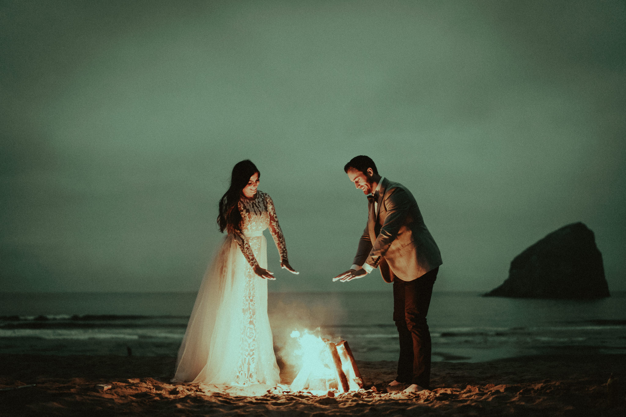 Beach-Bonfire-Elopement-Photographer