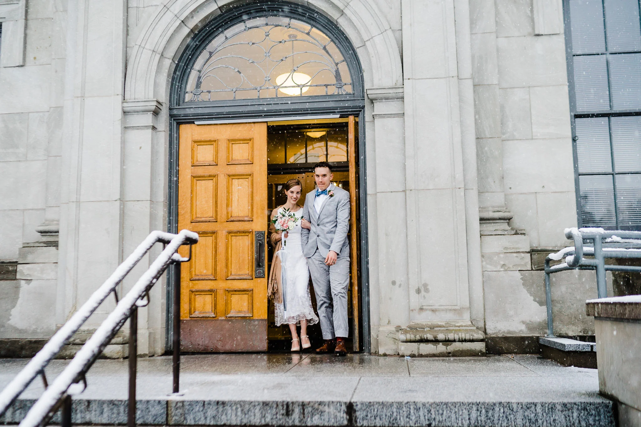 Mason Superior Courthouse wedding Winter