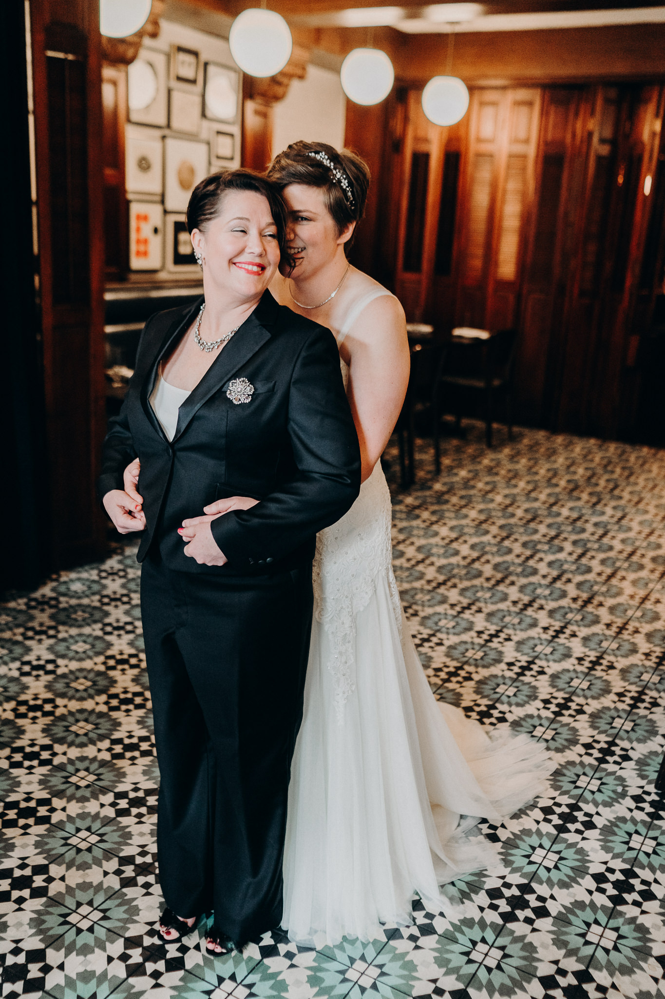 Seattle Hotel Lesbian Wedding First Look
