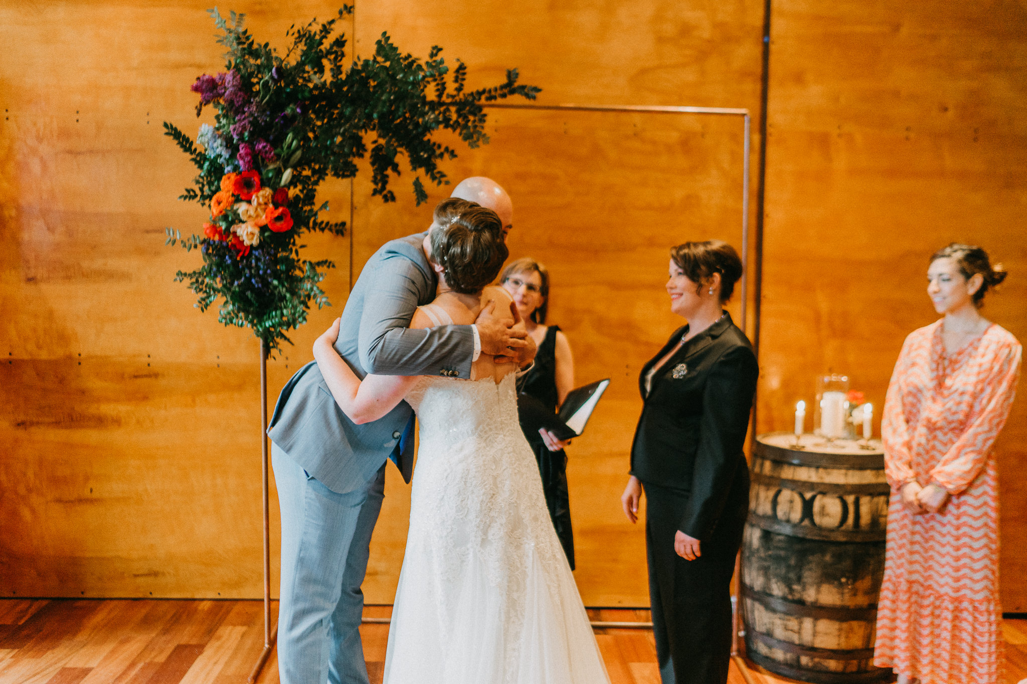 Bride hug best man Washington State Wedding