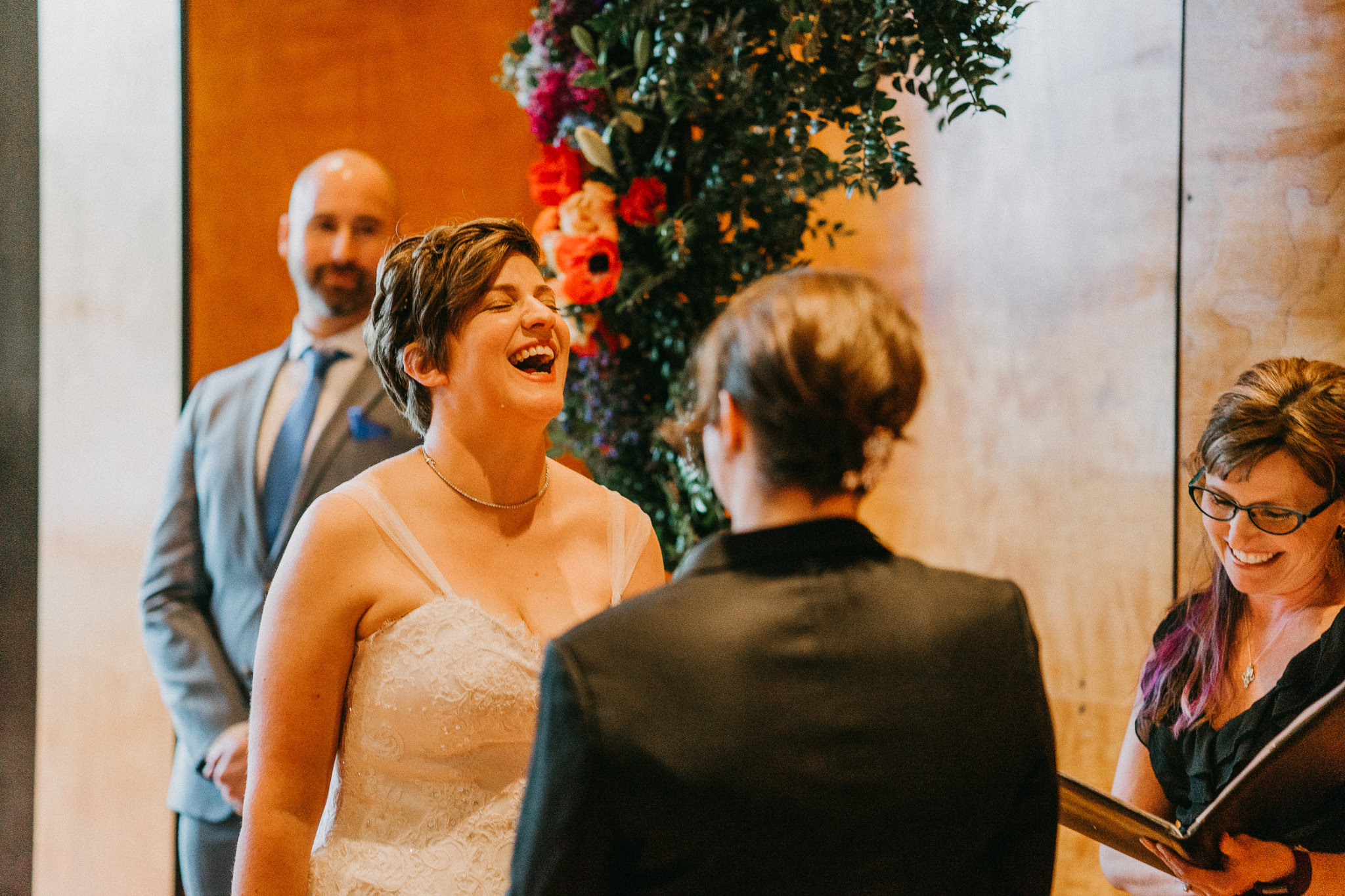 Bride Laughing Ceremony Best Smile