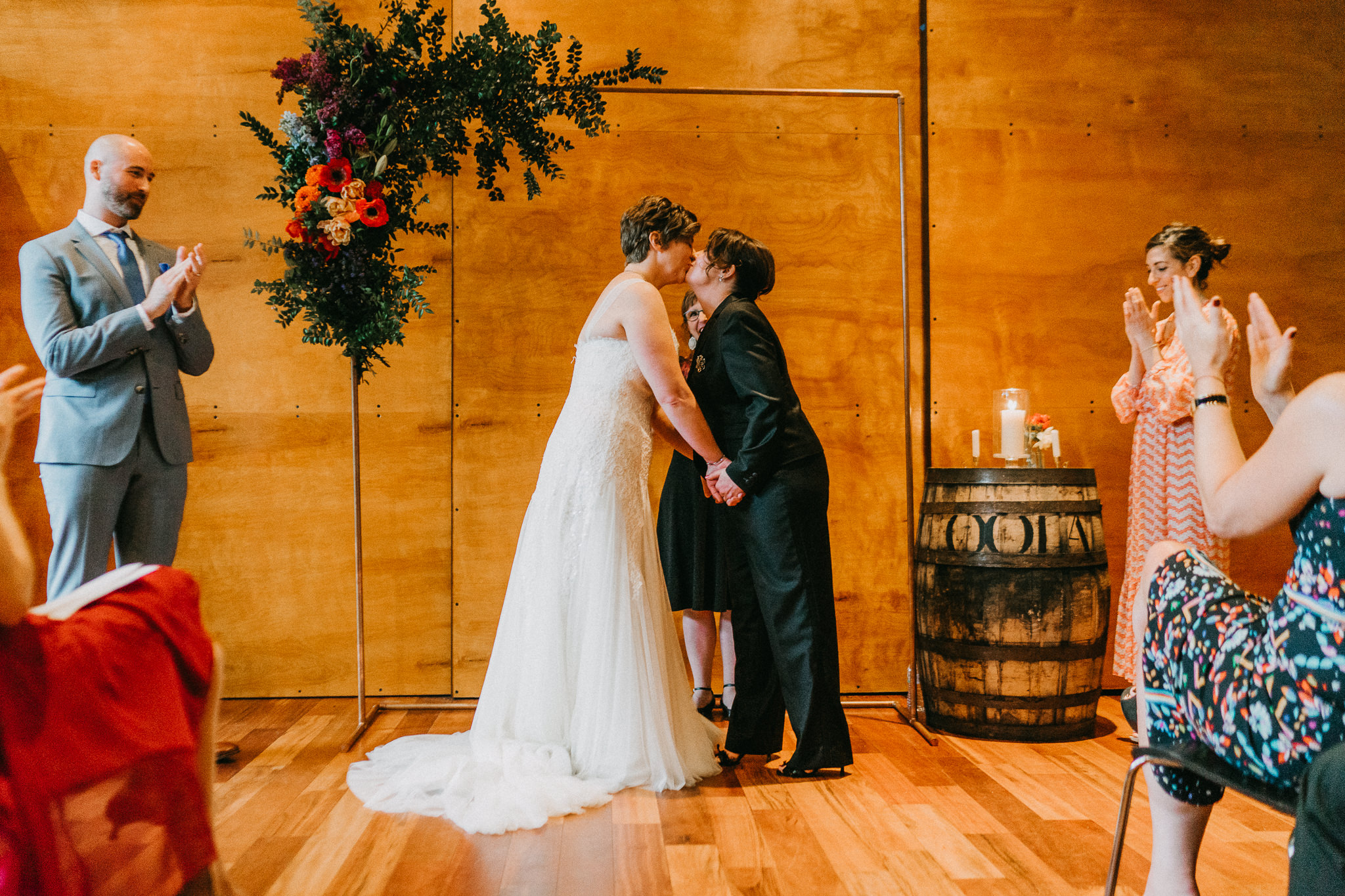 First Kiss Lesbian Sam Sex Wedding photography