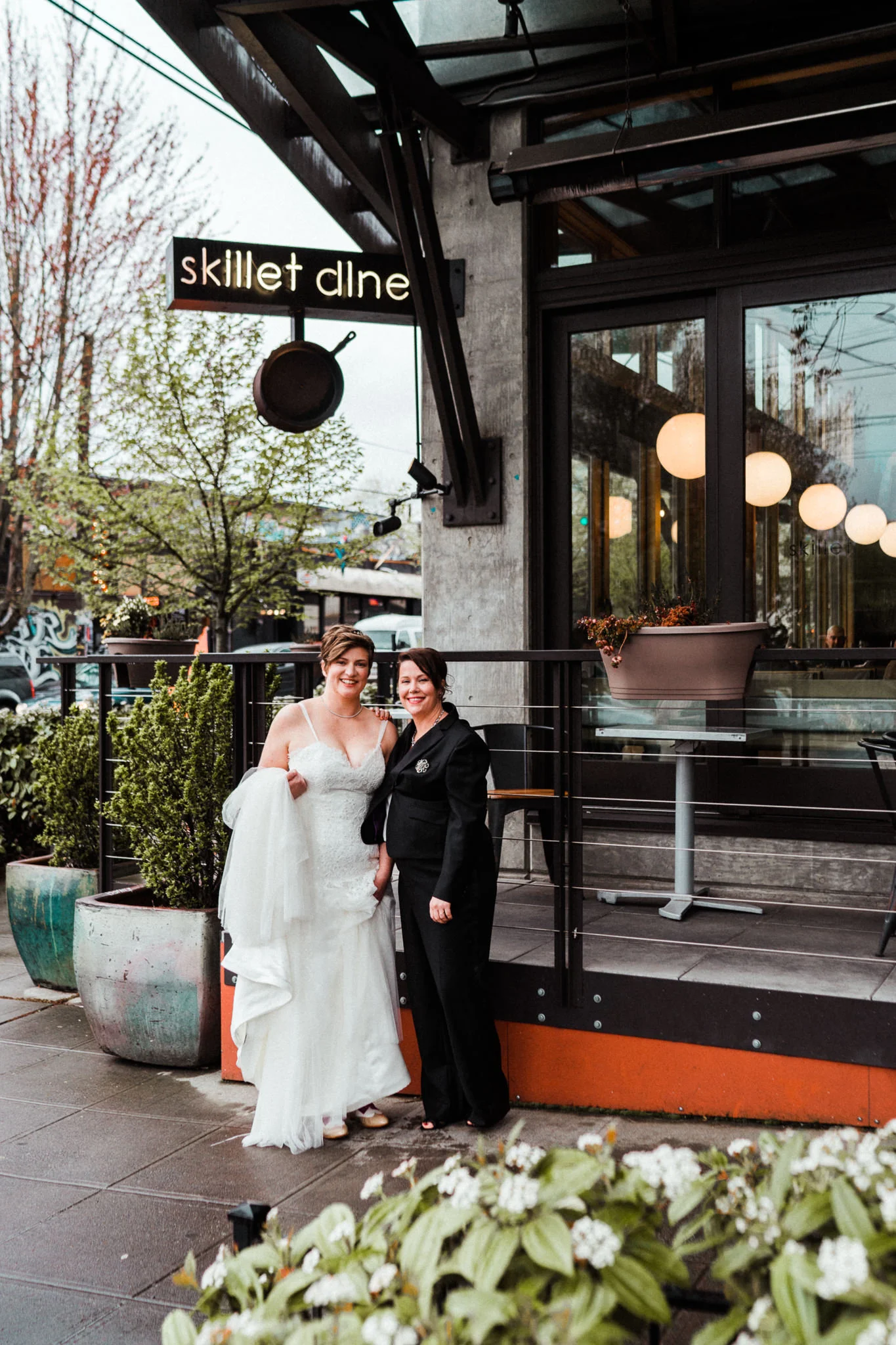 Lesbian Bridal Portrait Skillet Diner