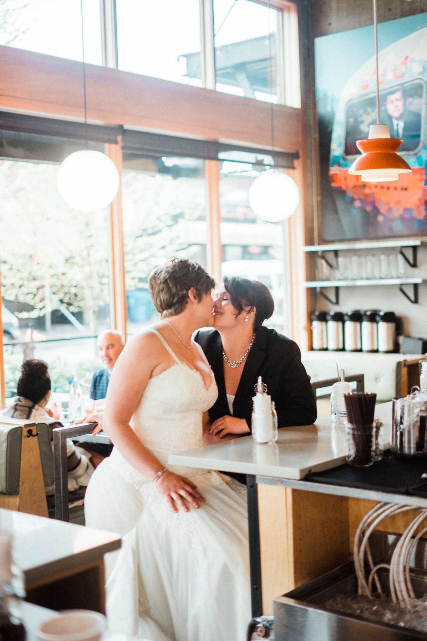 Bridal Skillet Diner Seattle Counter Kiss